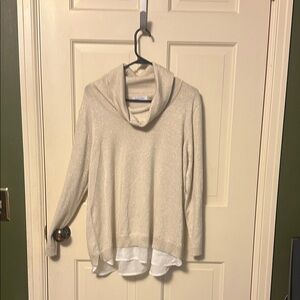 Calvin Klein Cream Cowl Neck Sweater